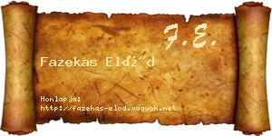 Fazekas Előd névjegykártya