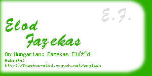 elod fazekas business card